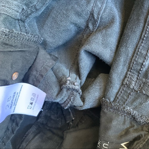 MOTHER Stunner Zip Ankle Step Fray Black Not Guilty Raw Hem High Rise Skinny - Picture 12 of 12